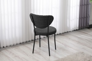Elegant Keten Mutfak Sandalyesi Füme