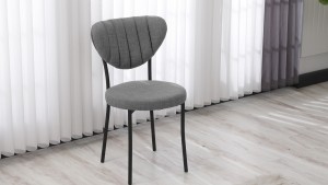 Elegant Modeli Sandalye Yemek Odası Cafe Restoran Ve Mutfak Sandalyesi Keten Kumaş Gri