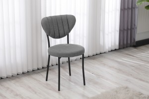 Elegant Keten Mutfak Sandalyesi Gri