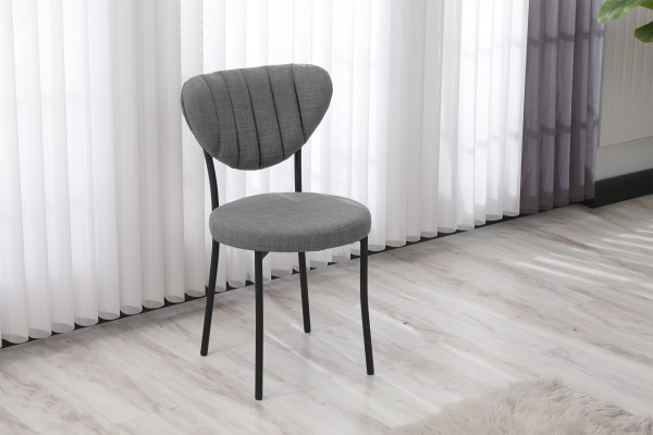 Elegant Modeli Sandalye Yemek Odası Cafe Restoran Ve Mutfak Sandalyesi Keten Kumaş Gri