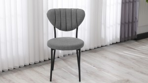 Elegant Modeli Sandalye Yemek Odası Cafe Restoran Ve Mutfak Sandalyesi Keten Kumaş Gri