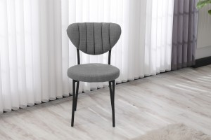 Elegant Keten Mutfak Sandalyesi Gri
