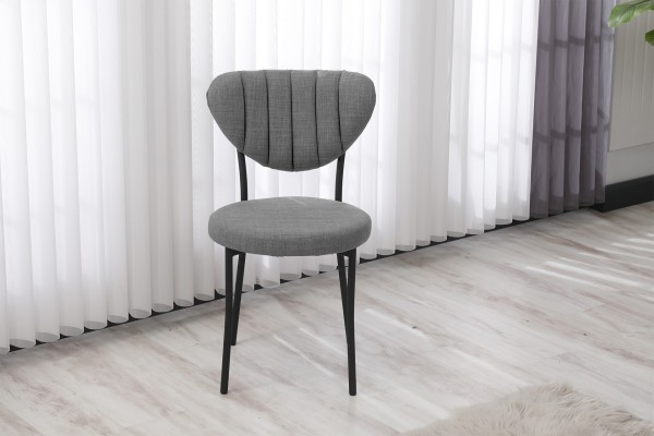Elegant Modeli Sandalye Yemek Odası Cafe Restoran Ve Mutfak Sandalyesi Keten Kumaş Gri