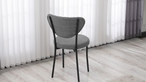 Elegant Modeli Sandalye Yemek Odası Cafe Restoran Ve Mutfak Sandalyesi Keten Kumaş Gri