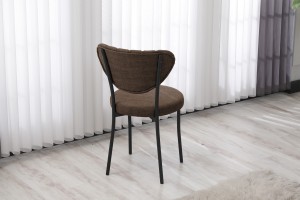 Elegant Keten Mutfak Sandalyesi Kahve