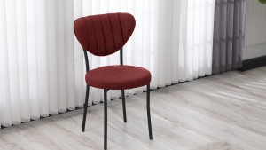 Elegant Modeli Sandalye Yemek Odası Cafe Restoran Ve Mutfak Sandalyesi Keten Kumaş Bordo