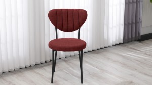 Elegant Modeli Sandalye Yemek Odası Cafe Restoran Ve Mutfak Sandalyesi Keten Kumaş Bordo