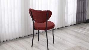 Elegant Modeli Sandalye Yemek Odası Cafe Restoran Ve Mutfak Sandalyesi Keten Kumaş Bordo