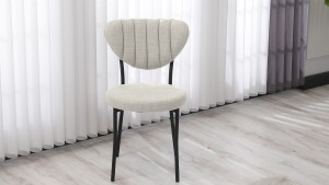 Elegant Modeli Sandalye Yemek Odası Cafe Restoran Ve Mutfak Sandalyesi Keten Kumaş Krem