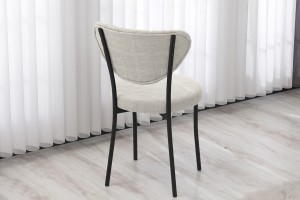 Elegant Keten Mutfak Sandalyesi Krem