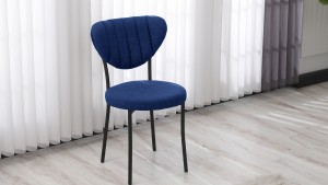 Elegant Modeli Sandalye Yemek Odası Cafe Restoran Ve Mutfak Sandalyesi Keten Kumaş Lacivert