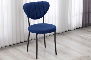 Elegant Keten Mutfak Sandalyesi Lacivert