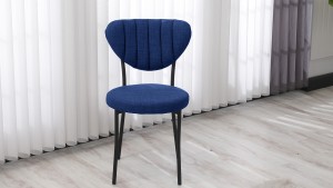 Elegant Modeli Sandalye Yemek Odası Cafe Restoran Ve Mutfak Sandalyesi Keten Kumaş Lacivert