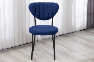 Elegant Keten Mutfak Sandalyesi Lacivert