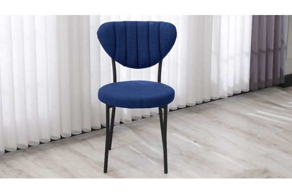 Elegant Modeli Sandalye Yemek Odası Cafe Restoran Ve Mutfak Sandalyesi Keten Kumaş Lacivert