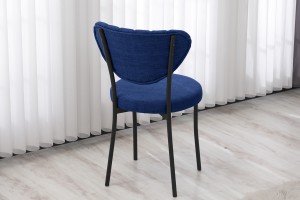 Elegant Keten Mutfak Sandalyesi Lacivert