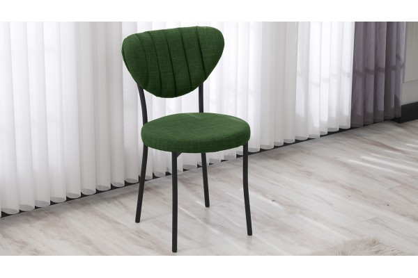 Elegant Modeli Sandalye Yemek Odası Cafe Restoran Ve Mutfak Sandalyesi Keten Kumaş Yeşil