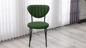 Elegant Modeli Sandalye Yemek Odası Cafe Restoran Ve Mutfak Sandalyesi Keten Kumaş Yeşil