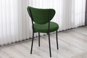 Elegant Keten Mutfak Sandalyesi Yeşil