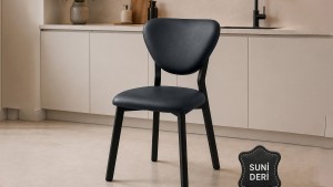 Elma Modeli Keten Sandalye Yemek Odası Cafe Restoran Ve Mutfak Sandalyesi Suni deri Krem