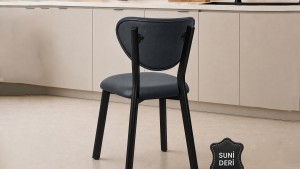 Elma Modeli Keten Sandalye Yemek Odası Cafe Restoran Ve Mutfak Sandalyesi Suni deri Krem