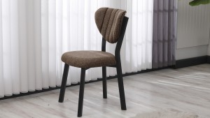 Elma Modeli Keten Sandalye Yemek Odası,Cafe,Restoran Ve Mutfak Sandalyesi Keten Kumaş Füme