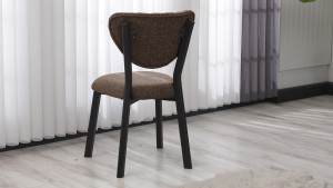 Elma Modeli Keten Sandalye Yemek Odası,Cafe,Restoran Ve Mutfak Sandalyesi Keten Kumaş Füme