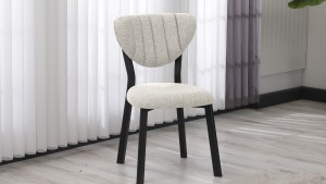 Elma Modeli Keten Sandalye Yemek Odası Cafe Restoran Ve Mutfak Sandalyesi Keten Kumaş Krem