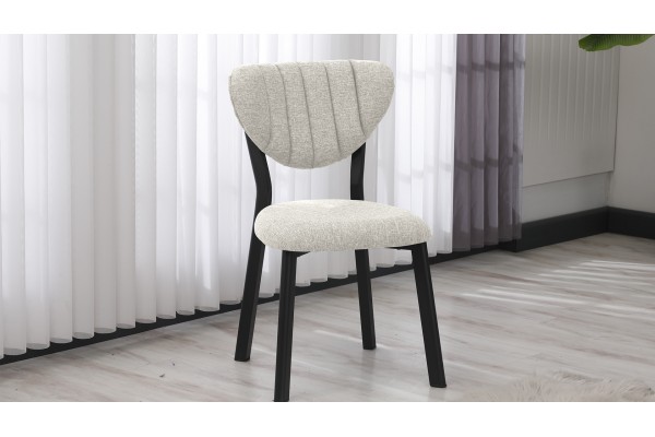 Elma Modeli Keten Sandalye Yemek Odası Cafe Restoran Ve Mutfak Sandalyesi Keten Kumaş Krem