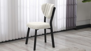 Elma Modeli Keten Sandalye Yemek Odası Cafe Restoran Ve Mutfak Sandalyesi Keten Kumaş Krem