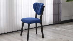 Elma Modeli Keten Sandalye Yemek Odası,Cafe,Restoran Ve Mutfak Sandalyesi Keten Kumaş Lacivert