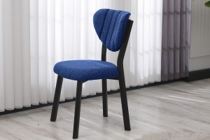 Elma 4 Sandalyeli Masa Takımı Lacivert Siyah M