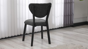 Elma Modeli Keten Sandalye Yemek Odası,Cafe,Restoran Ve Mutfak Sandalyesi Keten Kumaş Füme