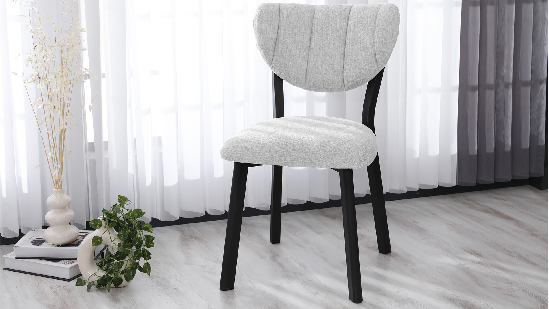 Elma Modeli Chester Yemek Odası,Cafe,Restoran Ve Mutfak Sandalyesi Teddy Krem