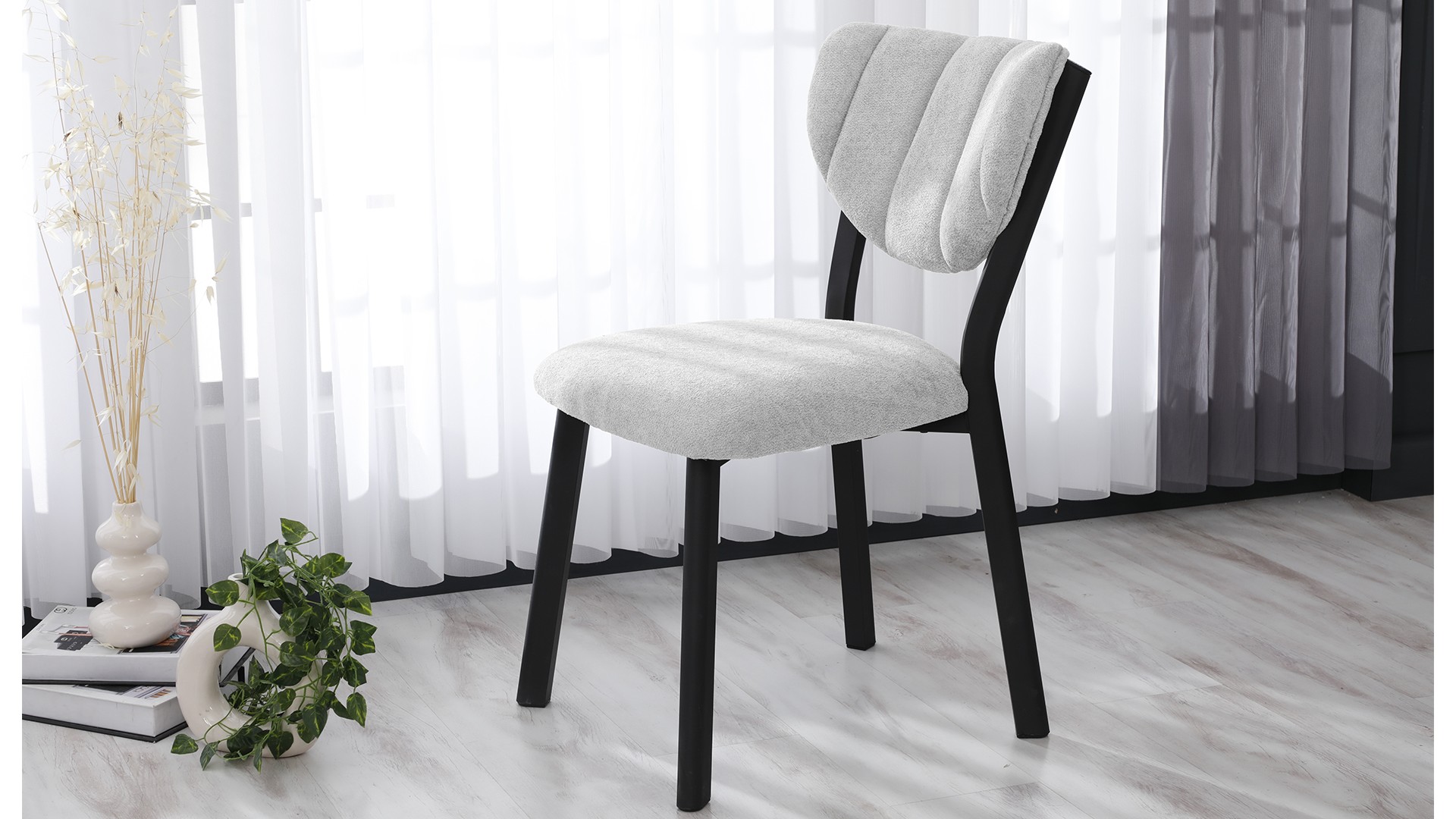 Elma Modeli Chester Yemek Odası,Cafe,Restoran Ve Mutfak Sandalyesi Teddy Krem