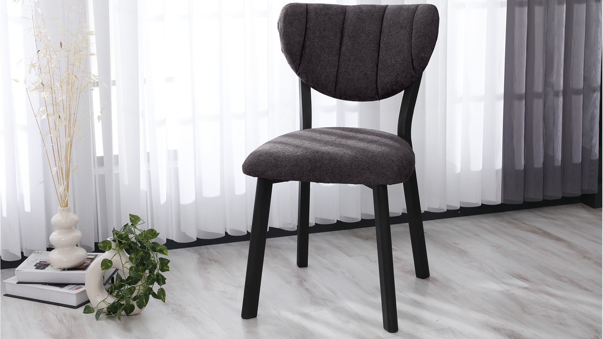 Elma Modeli Chester Yemek Odası,Cafe,Restoran Ve Mutfak Sandalyesi Teddy Füme