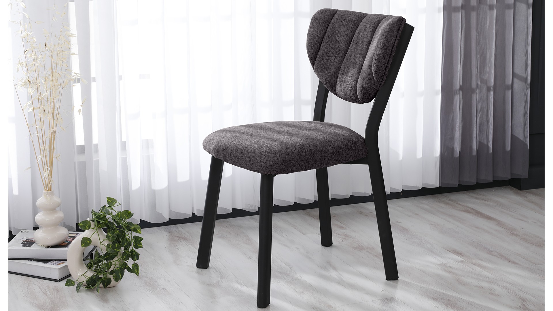 Elma Modeli Chester Yemek Odası,Cafe,Restoran Ve Mutfak Sandalyesi Teddy Füme