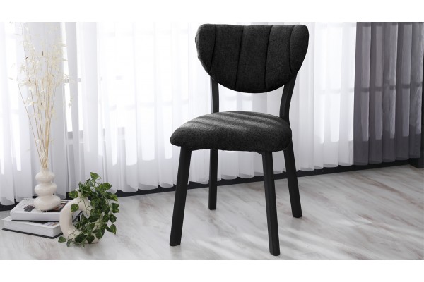 Elma Modeli Yemek Odası, Cafe, Restoran Ve Mutfak Sandalyesi Teddy Siyah
