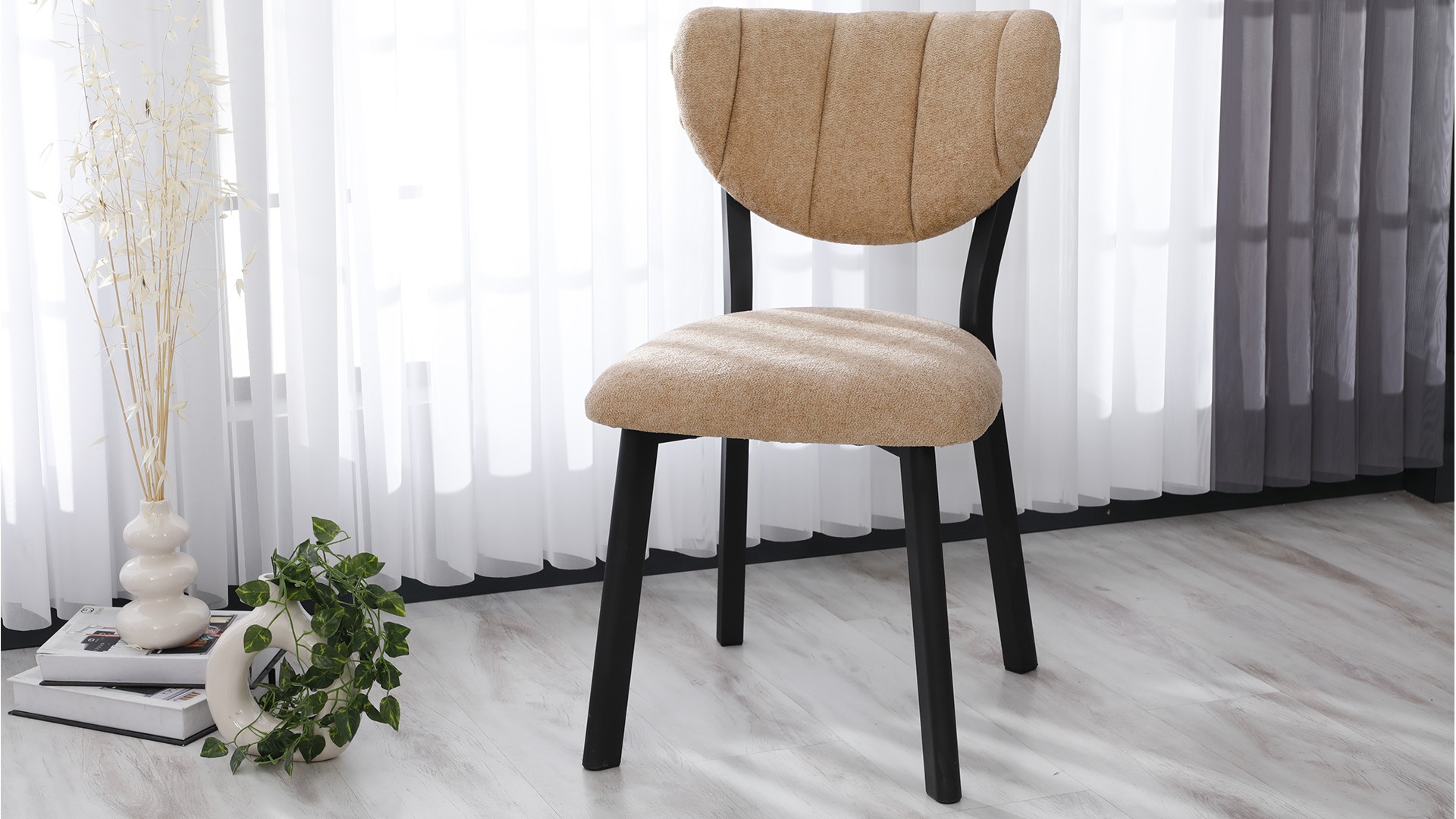 Elma Modeli Chester Yemek Odası,Cafe,Restoran Ve Mutfak Sandalyesi Teddy Kapiçino