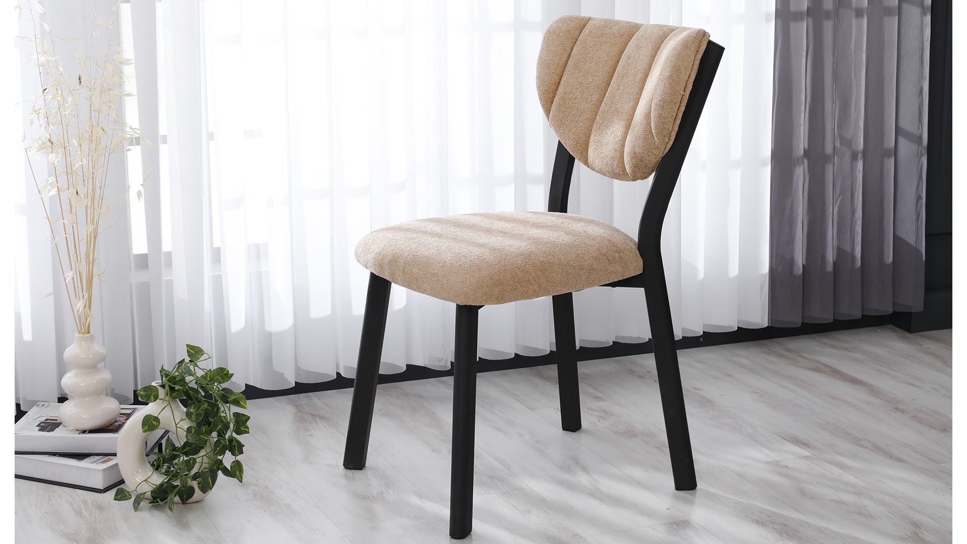 Elma Modeli Chester Yemek Odası,Cafe,Restoran Ve Mutfak Sandalyesi Teddy Kapiçino