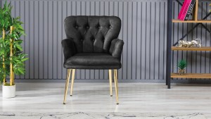 Paris Kollu Takım Nubuk Kumaş Ahşap Ceviz Ayak Füme