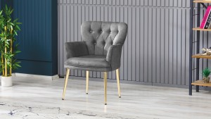 Paris Kollu Tekli Berjer Nubuk Kumaş Ahşap Ceviz Ayak Füme