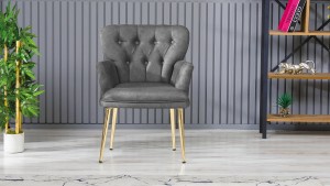 Paris Kollu Tekli Berjer Nubuk Kumaş Ahşap Ceviz Ayak Füme