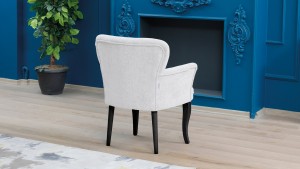 Paris Kollu Tekli Berjer Teddy Bukle Kumaş Ahşap Siyah Ayak Krem