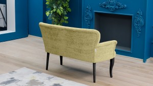 Paris Kollu İkili Koltuk Teddy Bukle Kumaş Ahşap Siyah Ayak Sütlü Kahve