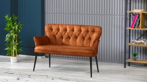 Paris Kollu Takım Nubuk Kumaş Metal Siyah Ayak Kiremit