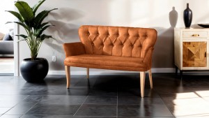 Paris Kollu İkili Koltuk Nubuk Kumaş Ahşap Siyah Ayak Kiremit