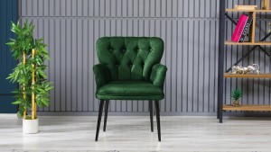 Paris Kollu Takım Nubuk Kumaş Metal Siyah Ayak Yeşil