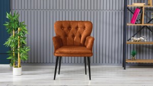 Paris Kollu Takım Nubuk Kumaş Metal Siyah Ayak Kiremit