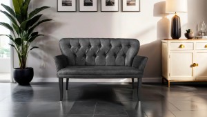 Paris Kollu Takım Nubuk Kumaş Ahşap Siyah Ayak Füme